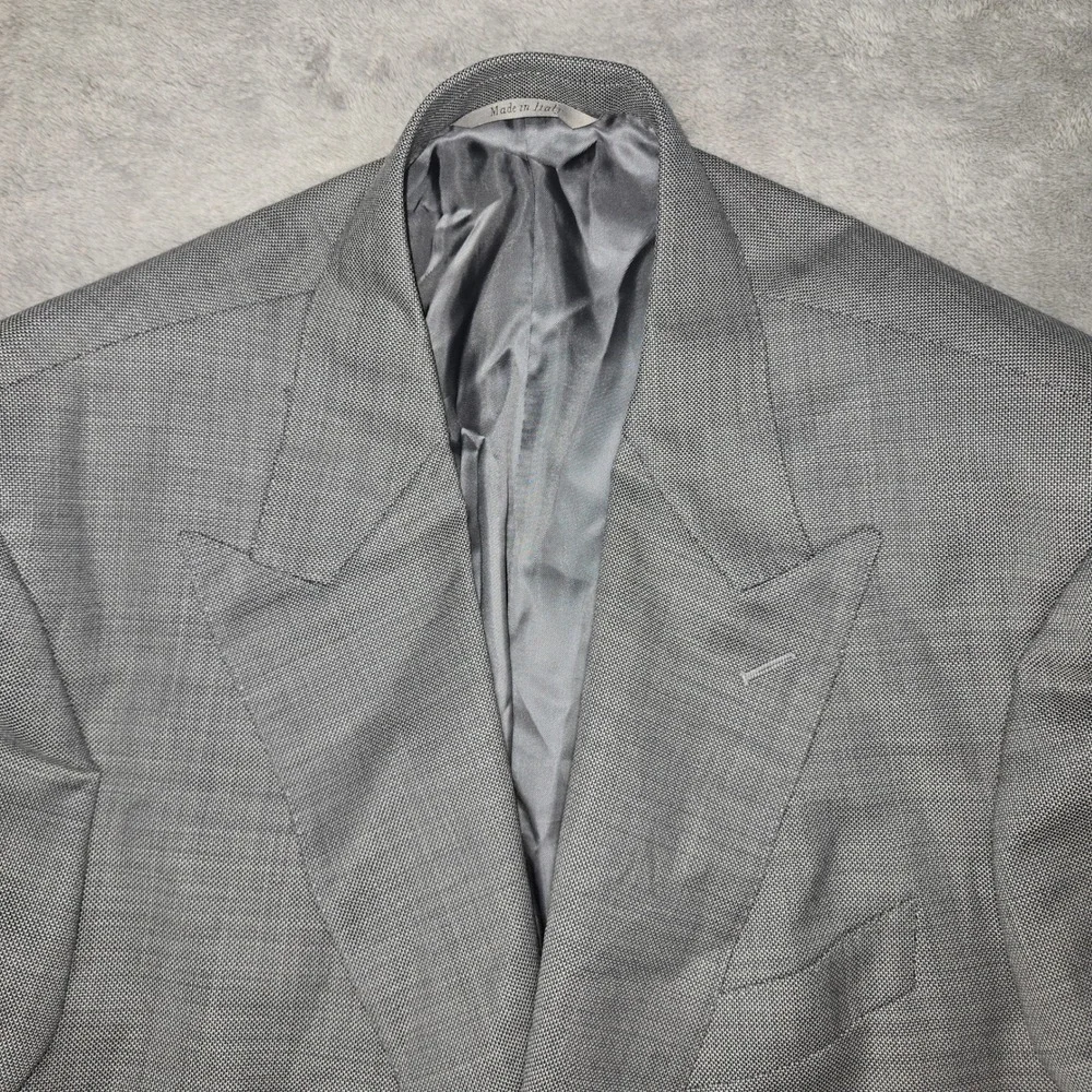 Canali Impeccabile Grey Wool Blazer Sport Coat Mens 58 R IT 48 R Made in Italy - Picture 1 of 12